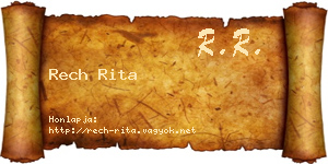Rech Rita névjegykártya